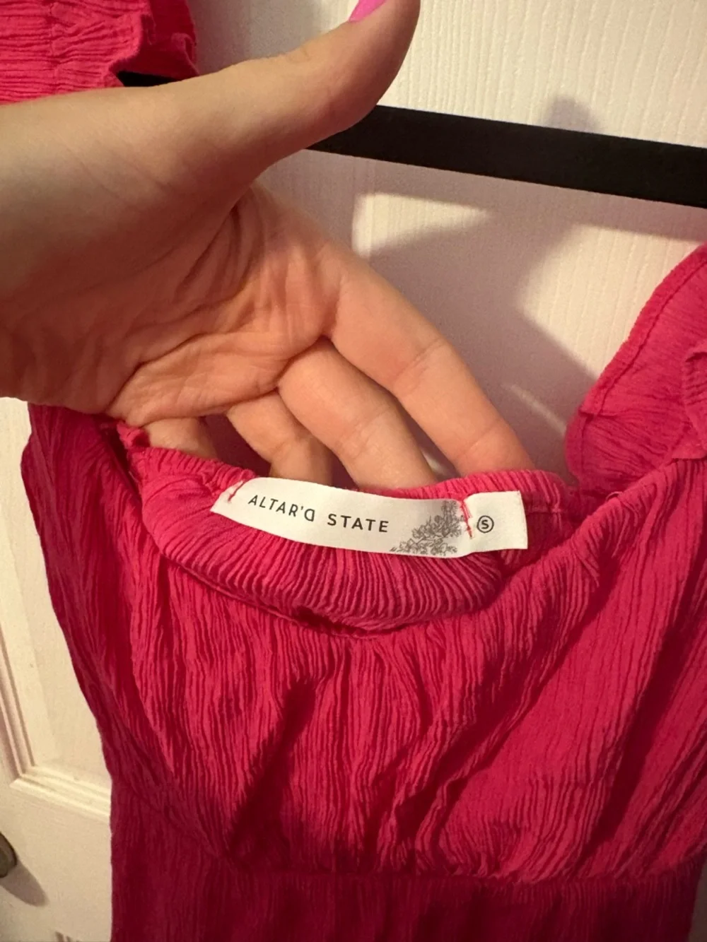 Pink Ruffled Strap Mini Dress - Picture 4 of 4